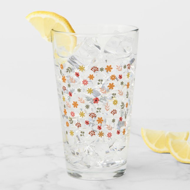 Colorfull Cute spring floral, watercolor pattern Glass (Front Ice)
