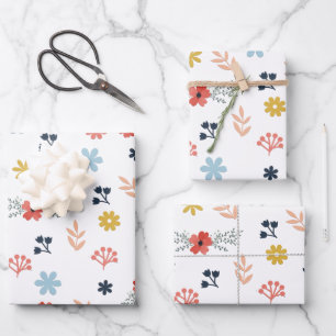 Colorfull Cute spring floral, watercolor pattern Wrapping Paper Sheet
