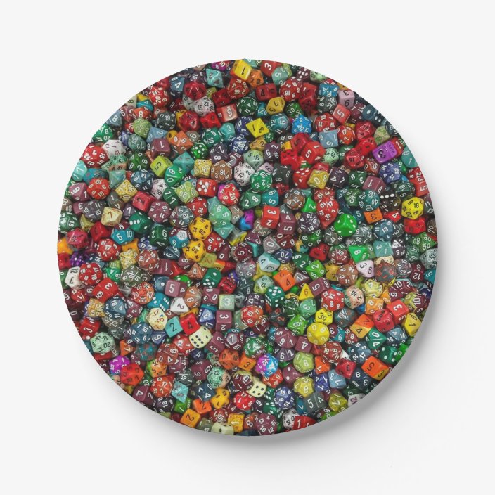 Colorfull Dice Paper Plate Zazzle.co.uk