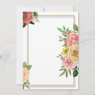 Colorfull floral wedding invitation template