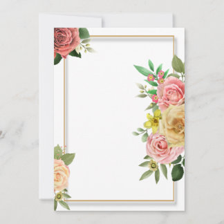 Colorfull floral wedding invitation template