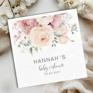 Colorfull Flowers, Baby Shower Napkin