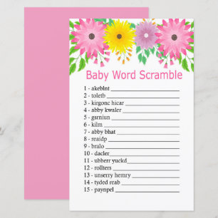 Colorfull flowers Baby word scramble game