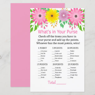 Colorfull flowers What's in your purse game