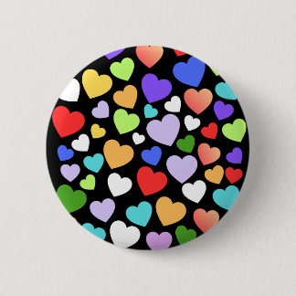 Colorfull heart sticker 6 cm round badge