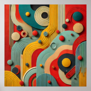 Colorfull Modern Abstract organic Shapes  Wall Art