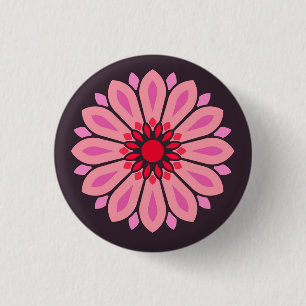 COLORFULL MODERN FLOWER GIFT DAUGHTER SISTER MOM 3 CM ROUND BADGE
