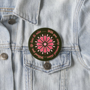 COLORFULL MODERN FLOWER GIFT DAUGHTER SISTER MOM 7.5 CM ROUND BADGE
