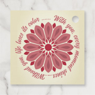 COLORFULL MODERN FLOWER GIFT DAUGHTER SISTER MOM FAVOUR TAGS