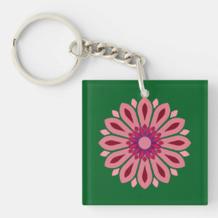 COLORFULL MODERN FLOWER GIFT DAUGHTER SISTER MOM KEY RING