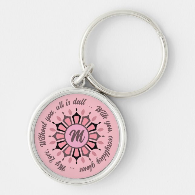 COLORFULL MODERN FLOWER GIFT DAUGHTER SISTER MOM KEY RING (Front)
