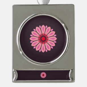 COLORFULL MODERN FLOWER GIFT DAUGHTER SISTER MOM SILVER PLATED BANNER ORNAMENT