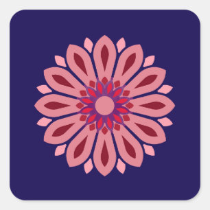 COLORFULL MODERN FLOWER GIFT DAUGHTER SISTER MOM SQUARE STICKER