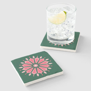 COLORFULL MODERN FLOWER GIFT DAUGHTER SISTER MOM STONE COASTER