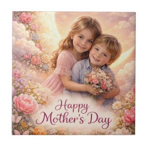 COLORFULL MODERN LOVE GIFT FOR MOTHER'S DAY TILE