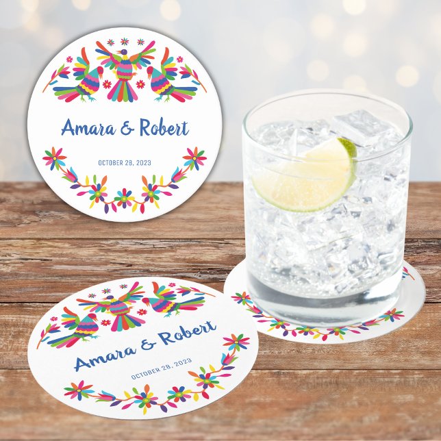 COLORFULL OTOMI MEXICAN ROUND PAPER COASTER (Creator Uploaded)