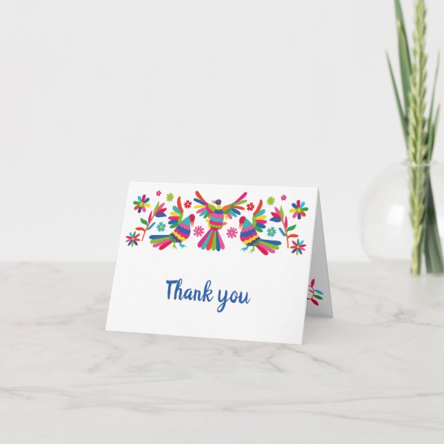 COLORFULL OTOMI MEXICAN THANK YOU CARD (Front)