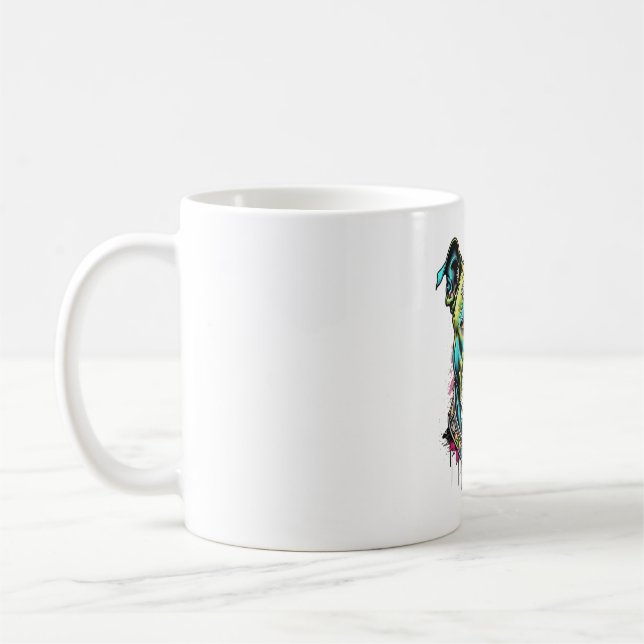colorfull pitbull  coffee mug (Left)