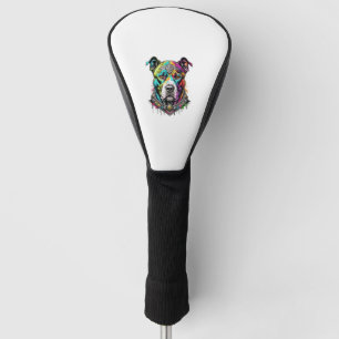 colorfull pitbull  golf head cover