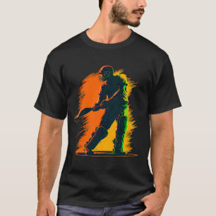 Colorfull Player Bat Helmet Cricket Player T-Shirt