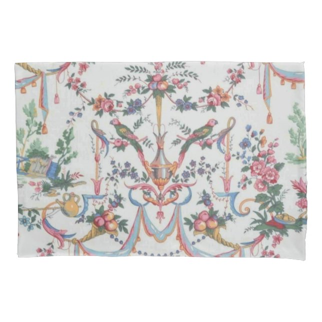 Colorfull Toile de Jouy Pillowcase (Front)