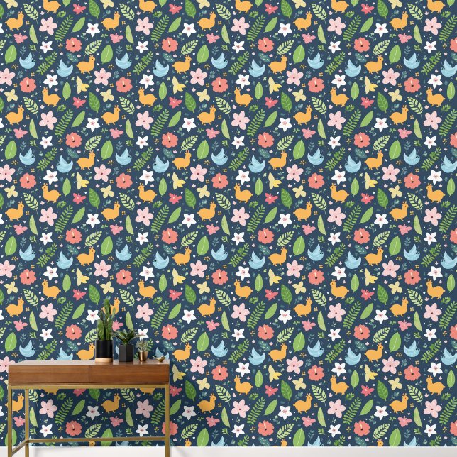 colorfull unisex kids tropical wallpaper (Hallway)