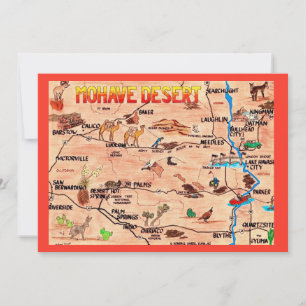Colorfully Illustrated Mohave Desert Flat Card