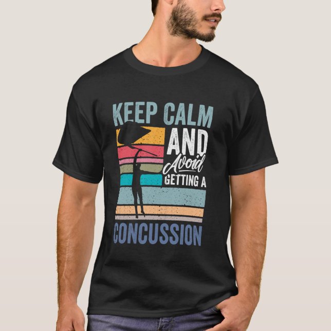 Colorguard Keep Calm Avoid Concussion Retro Marchi T-Shirt (Front)
