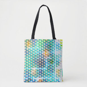 Colorida azul e verde desbotado, ou reflexo de luz tote bag