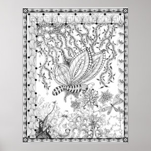 Coloring Poster "MrsDee's Butterfly Kisses"