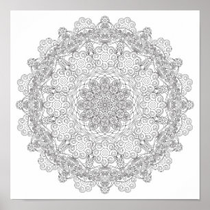 Coloring Poster – Swirly Lacy Mandala