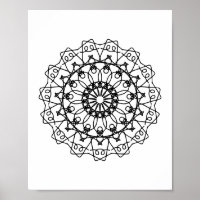 Coloring Sheet Mandala DIY Wall Art Poster