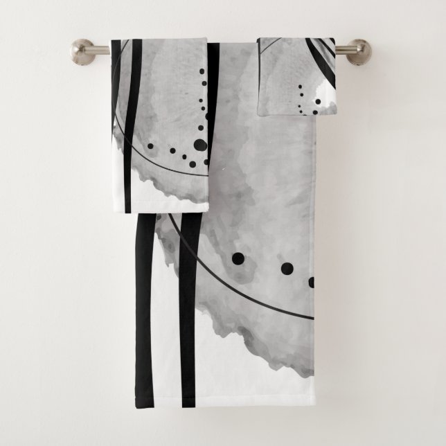 Colorless Abstract Watercolor Two Bath Towel Set (Insitu)