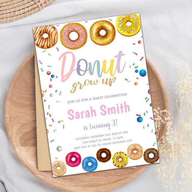 Colors Donut Birthday Invitations (Colors Donut Birthday Invitations)