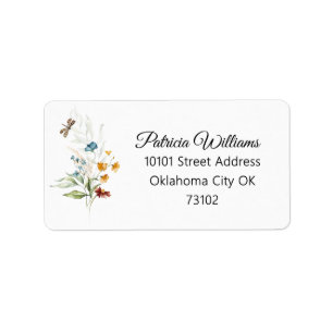 Colors Dutch Still Life Watercolor Floral Address Label