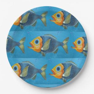 Color's fish Paper Plate