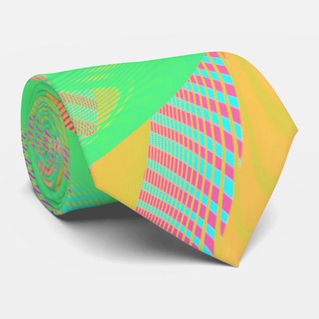 COLORS FLUO - Fractal Art - Tie (Rolled)