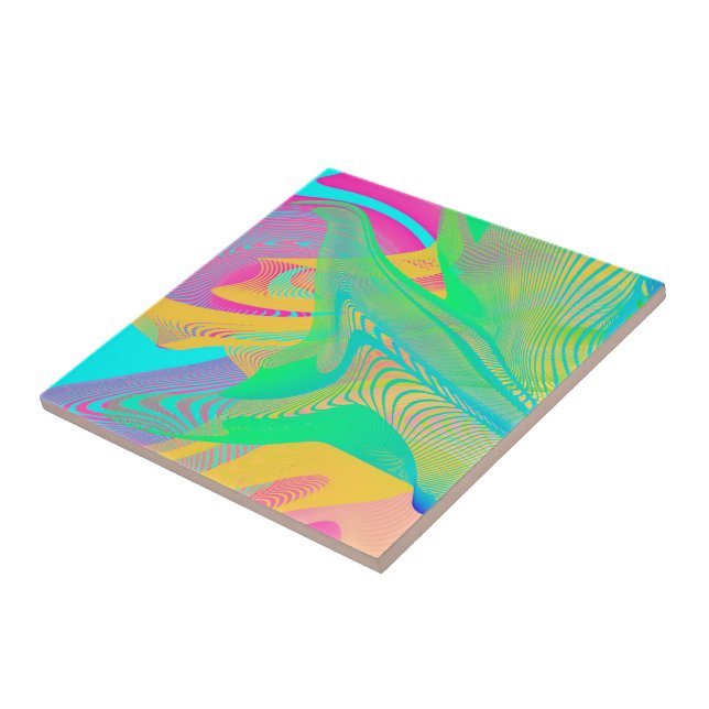 COLORS FLUO - Fractal Art - Tile (Side)