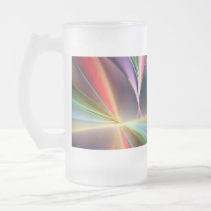 Colors in lines frosted glass beer mug