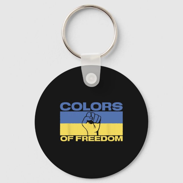 Colors Of Freedom Ukraine Flag  Key Ring (Front)