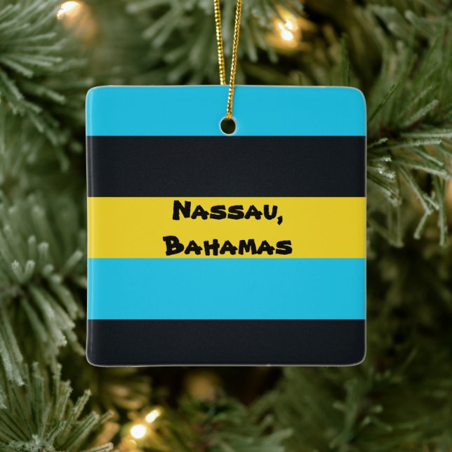 Colors of Nassau Flag  Ceramic Ornament (Tree)