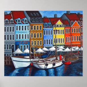 Colors of Nyhavn 24" x 20", Print by Lisa Lorenz