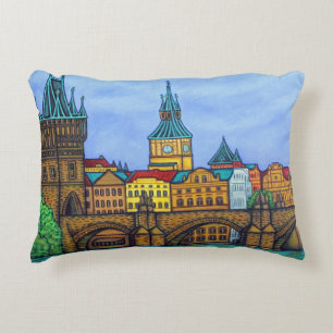 Colors of Prague Pillow by Lisa Lorenz