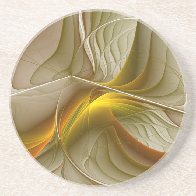 Colors of Precious Metals, Abstract Fractal Art Coaster (Front)