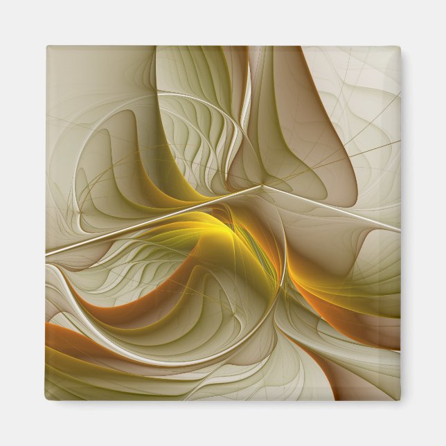 Colors of Precious Metals, Abstract Fractal Art Magnet (Front)
