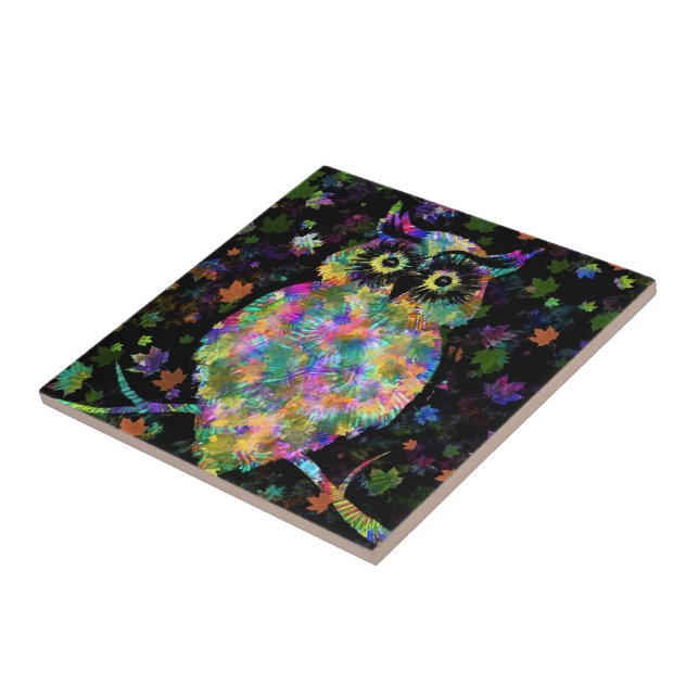Colors Owl Ceramic Tile (Side)