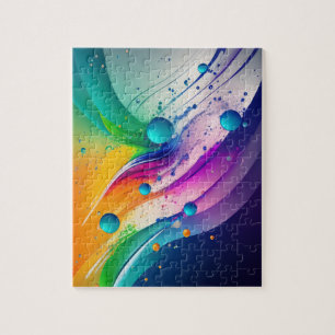 Colors Waves Watercolors Style Abstract 3D Jigsaw Puzzle