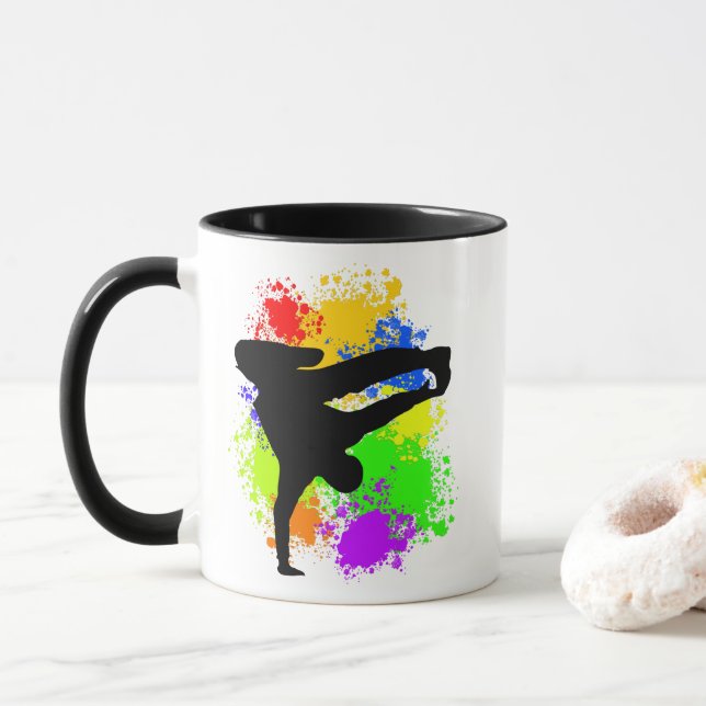 Colorsplash breakdancer  mug (With Donut)