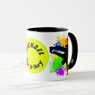 Colorsplash breakdancer personalised mug