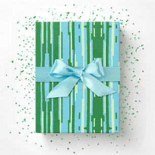 Colorstack Ikat in Green and Aqua Wrapping Paper